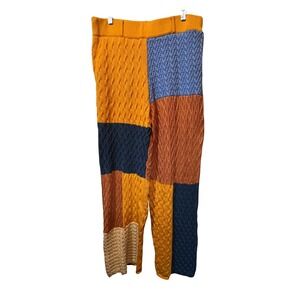 Y.T.G. XL‎ Multicolor Patchwork Knit Pants Drawstring Waist Pockets